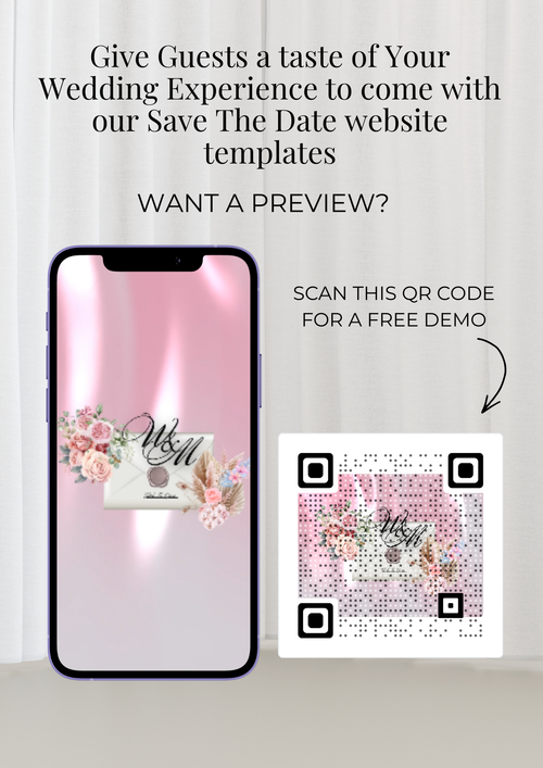 Beautiful Romance Save The Date Website Template