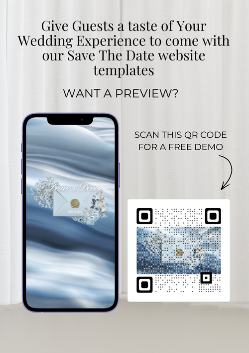 Baby Powder Blue Save the Date Website Template